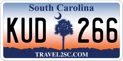 SC license plate KUD266