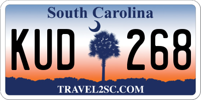 SC license plate KUD268