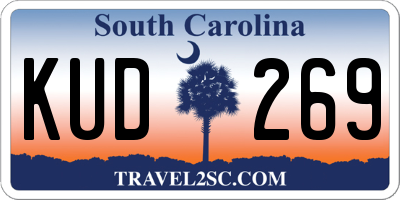 SC license plate KUD269