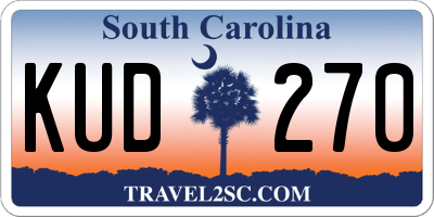 SC license plate KUD270