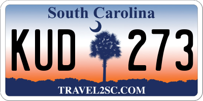 SC license plate KUD273