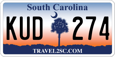 SC license plate KUD274