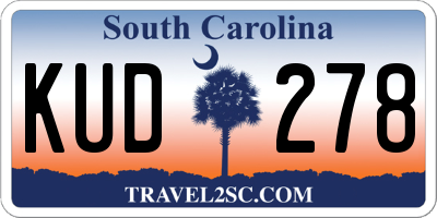 SC license plate KUD278