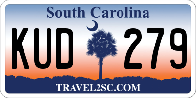 SC license plate KUD279