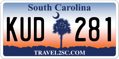 SC license plate KUD281