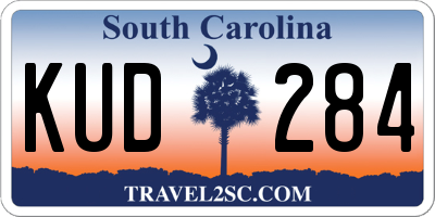 SC license plate KUD284