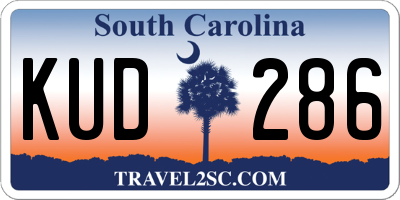 SC license plate KUD286