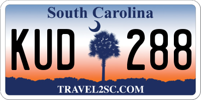 SC license plate KUD288