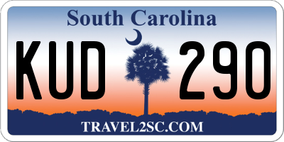 SC license plate KUD290