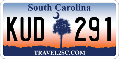 SC license plate KUD291