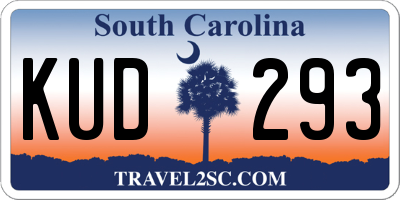 SC license plate KUD293
