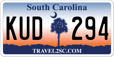 SC license plate KUD294
