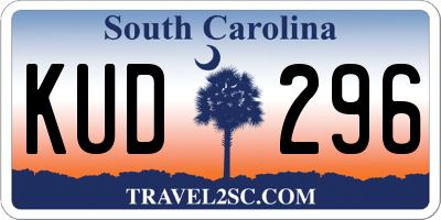 SC license plate KUD296