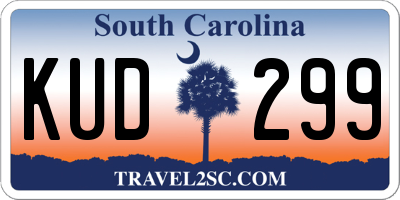 SC license plate KUD299