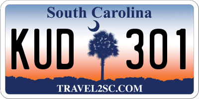 SC license plate KUD301