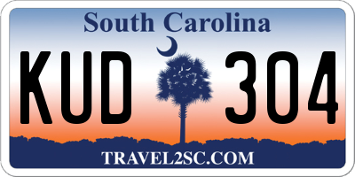 SC license plate KUD304
