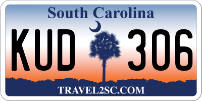 SC license plate KUD306
