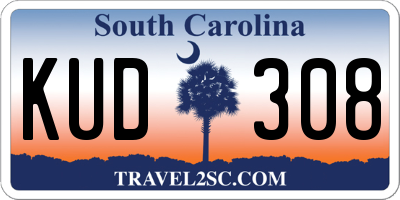 SC license plate KUD308