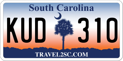 SC license plate KUD310