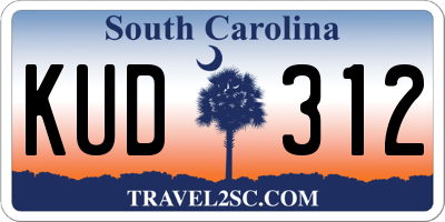 SC license plate KUD312