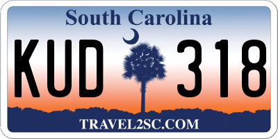 SC license plate KUD318