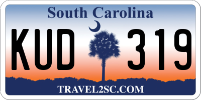 SC license plate KUD319