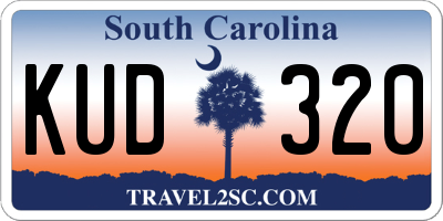 SC license plate KUD320