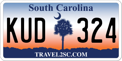 SC license plate KUD324