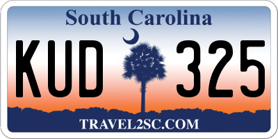 SC license plate KUD325