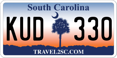 SC license plate KUD330