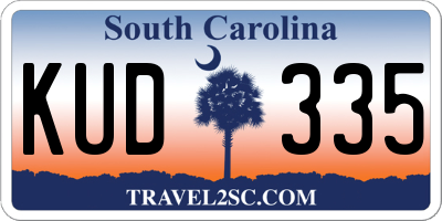 SC license plate KUD335
