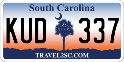 SC license plate KUD337