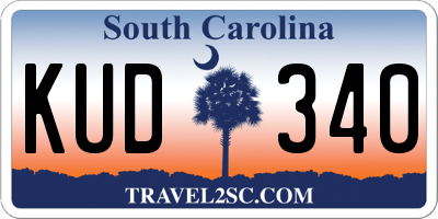 SC license plate KUD340