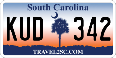 SC license plate KUD342