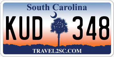 SC license plate KUD348