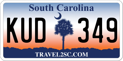 SC license plate KUD349