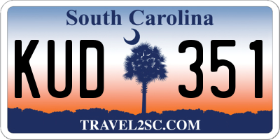 SC license plate KUD351