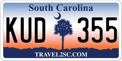 SC license plate KUD355