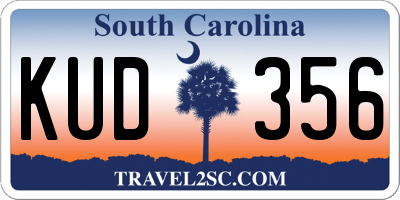 SC license plate KUD356