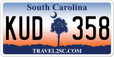 SC license plate KUD358