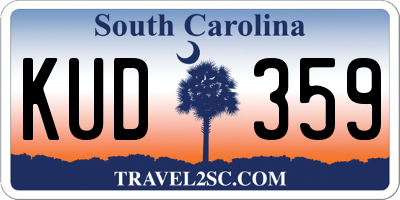 SC license plate KUD359