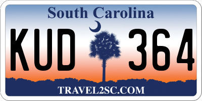 SC license plate KUD364