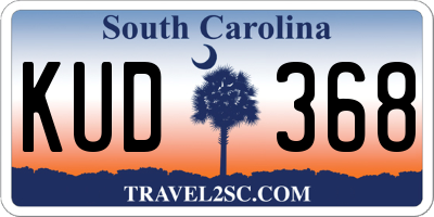 SC license plate KUD368