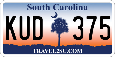 SC license plate KUD375