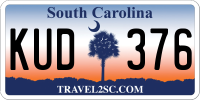 SC license plate KUD376