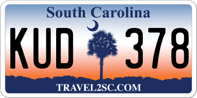 SC license plate KUD378