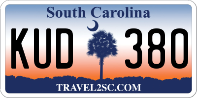 SC license plate KUD380