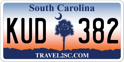 SC license plate KUD382