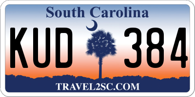 SC license plate KUD384
