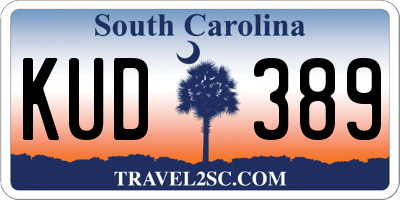 SC license plate KUD389
